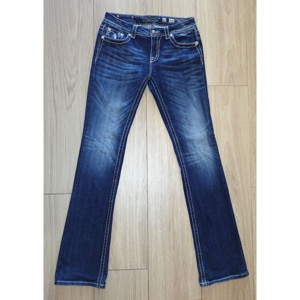 Miss Me Boot Low Rise Jean Womens 31 Long (31X37) Thick Stitch